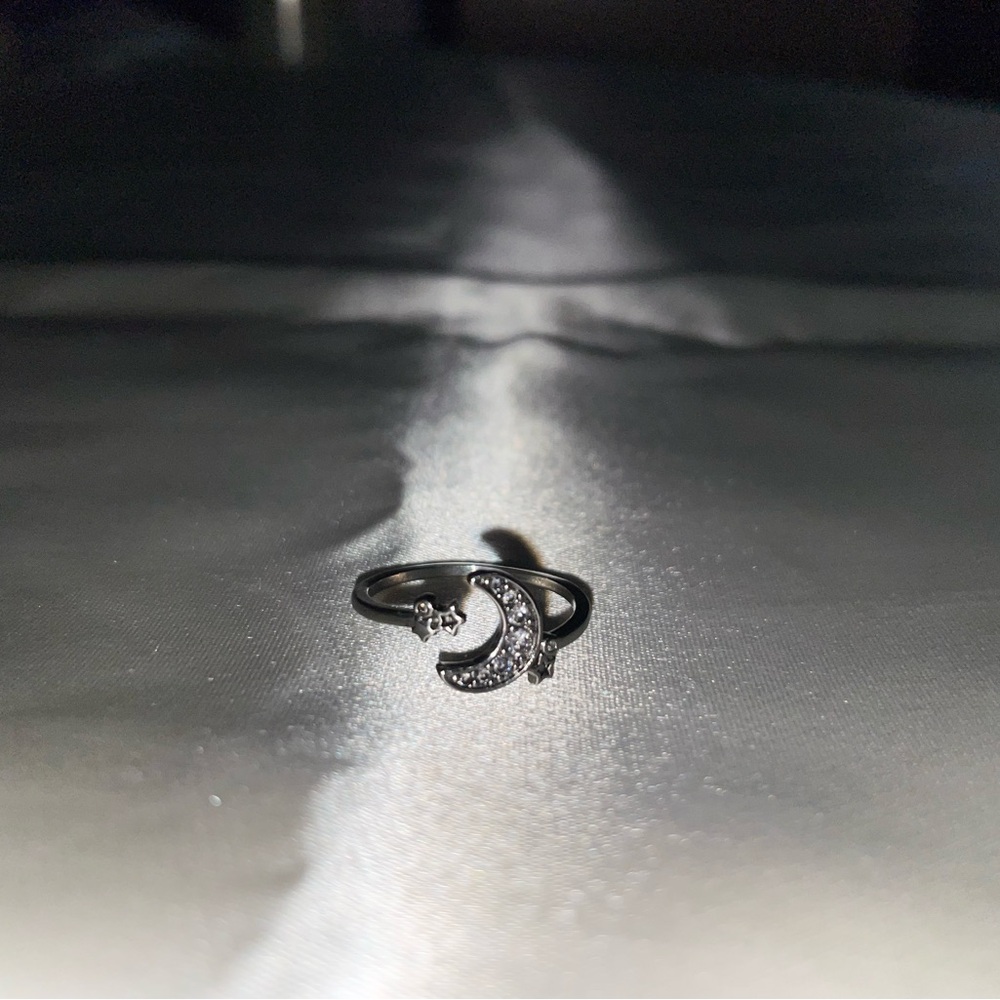 Silver Moon and Star Ring